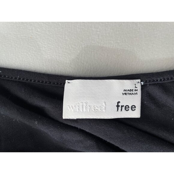 Wilfred Free Assonance Aritzia Dress Size Large Sleeveless Scoop Neck Black Chic - Picture 5 of 9